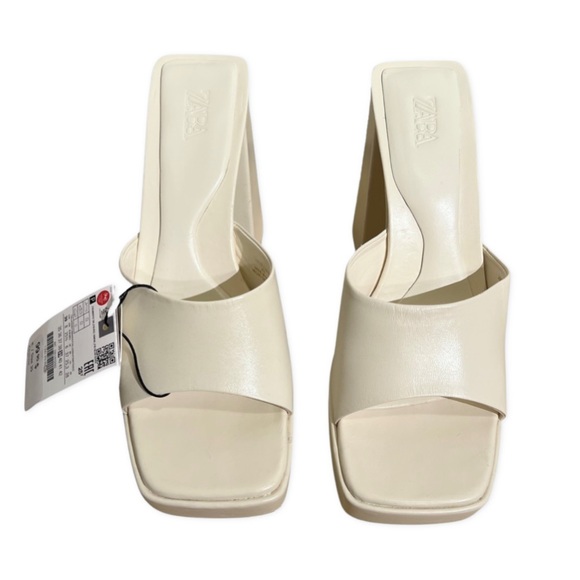 ๐ Brand New Leather Chunky Heeled Platform Mules - Picture 8 of 15